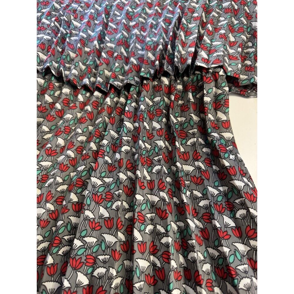 Maude Spaghetti Strap Tiered Pleated Black Floral Dress Size S Midi - Picture 2 of 6